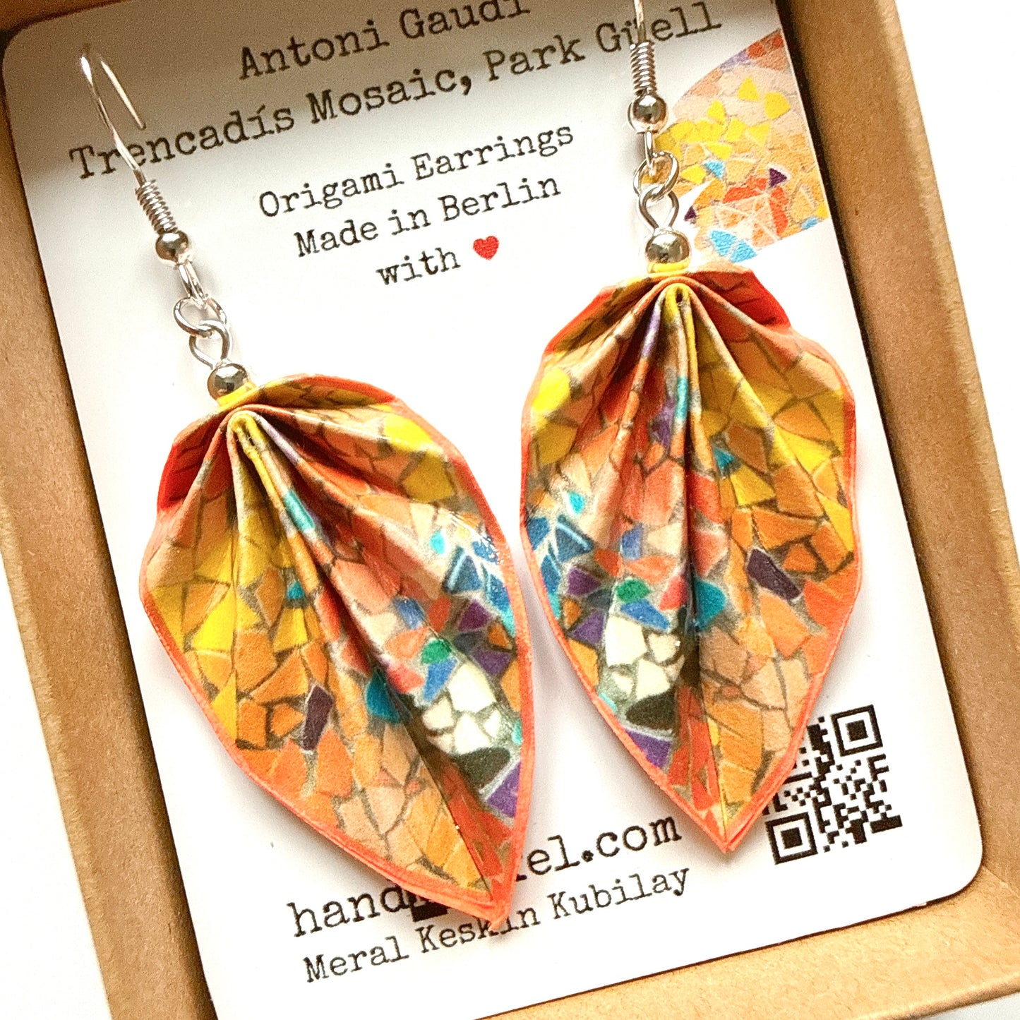Origami Earrings: Handmade Paper Jewelry Gaudi Mosaic