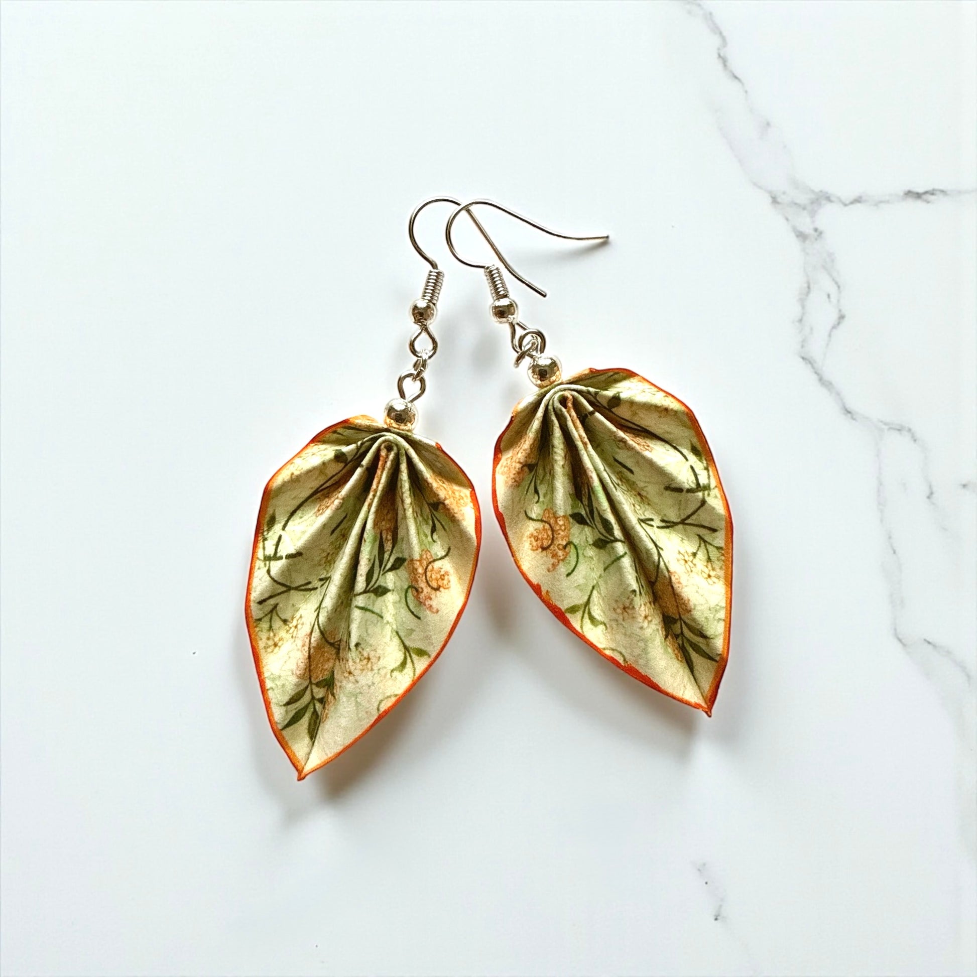 Origami Leaf Earrings: Handmade Paper Jewelry