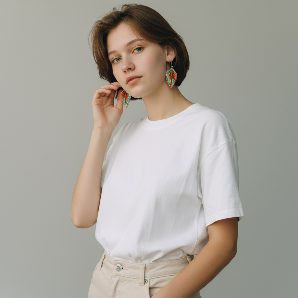 Origami-Ohrringe in Form von Herbstlaub: Handgefertigter Papierschmuck