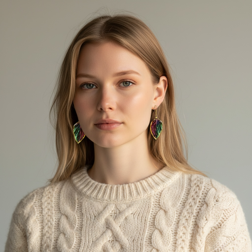 Origami-Ohrringe in Form von Herbstlaub: Handgefertigter Papierschmuck