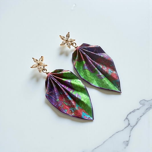 Origami Leaf Earrings – Handmade Paper Jewelry for Art Lovers